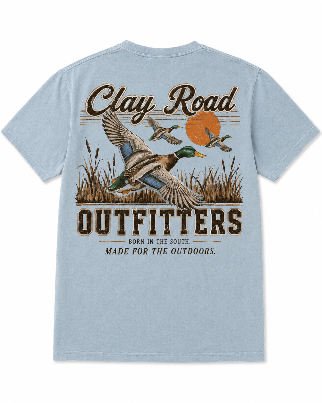 Clay Road Outfitters Flying Mallard Tee – Ice Blue