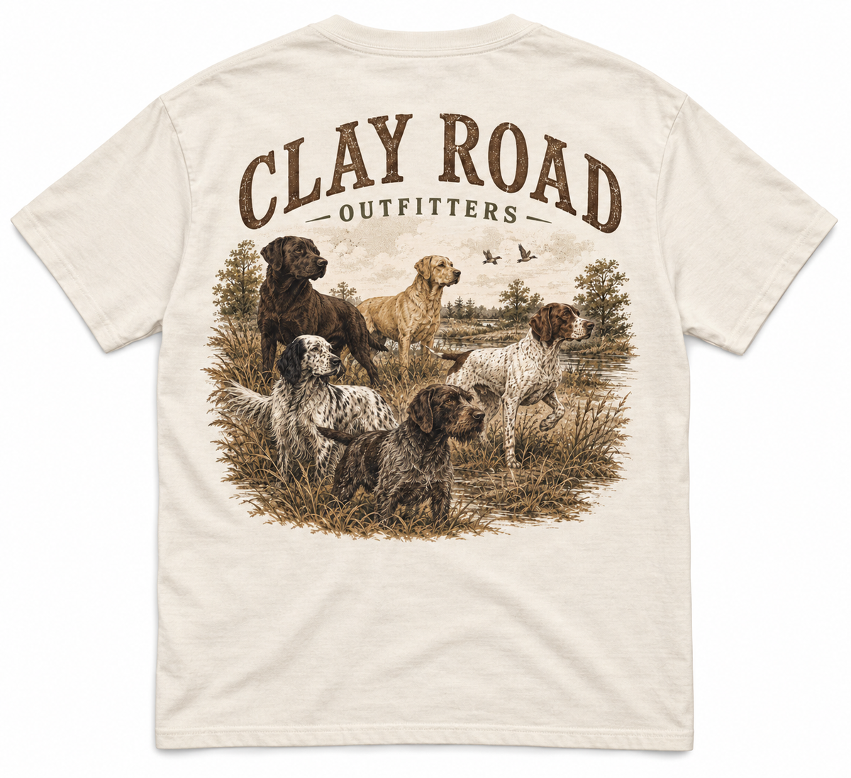 Clay Road Outfitters Bird Dog Tee – Retriever & Pointer Graphic T-Shirt