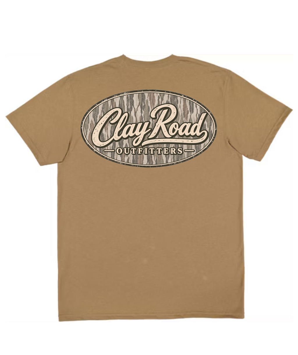 Clay Road Camo Logo Tee